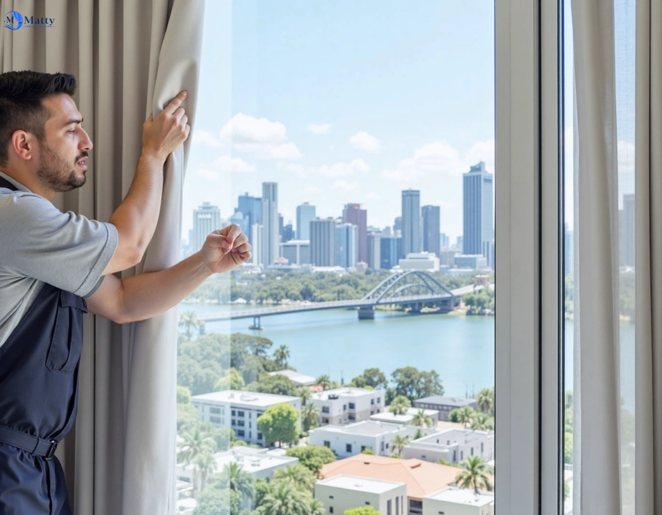 Professional curtain steam cleaning service raceview QLD by Matty Curtain Cleaning
